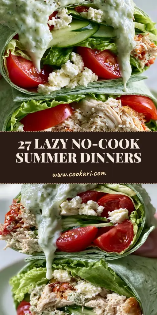 Summer Dinner Ideas: The Ultimate Mediterranean Spinach Wrap with Rotisserie Chicken 4 A stack of Mediterranean chicken spinach wraps showing the colorful cross-section. (summer dinner ideas)