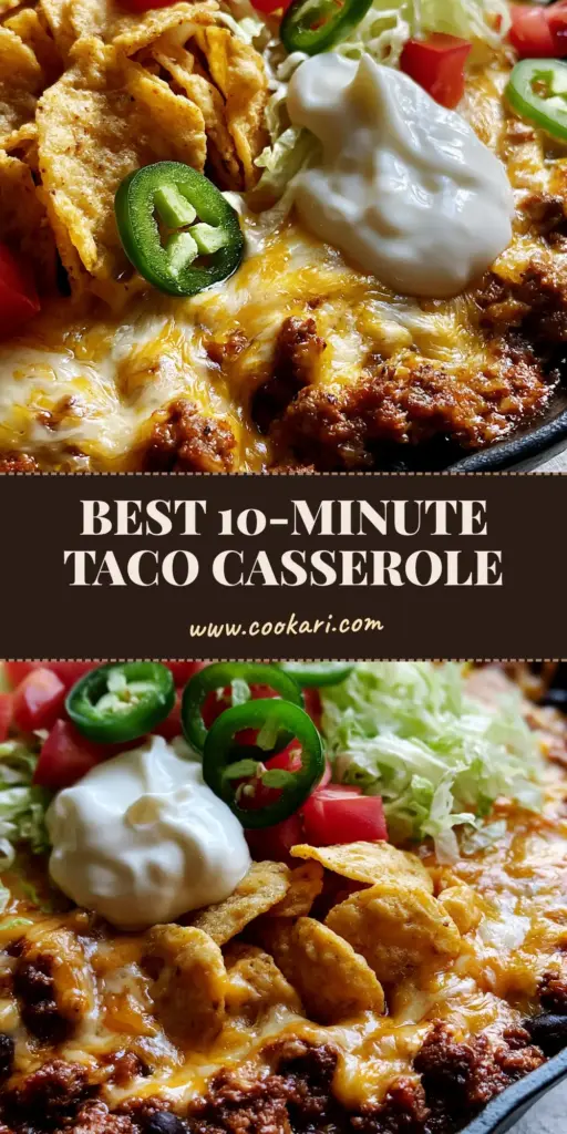 Walking Taco Casserole: The Ultimate Cheesy Skillet Dinner 4 A close-up shot of a Walking Taco Casserole in a black skillet featuring bubbling cheese, golden corn chips, and fresh jalapenos.