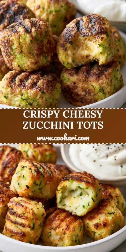 Cheesy Zucchini Tots: The Ultimate Crispy Air-Fried Snack with Garlic Aioli 4 A pile of golden-brown cheesy zucchini tots in a white dish with a side of garlic aioli.