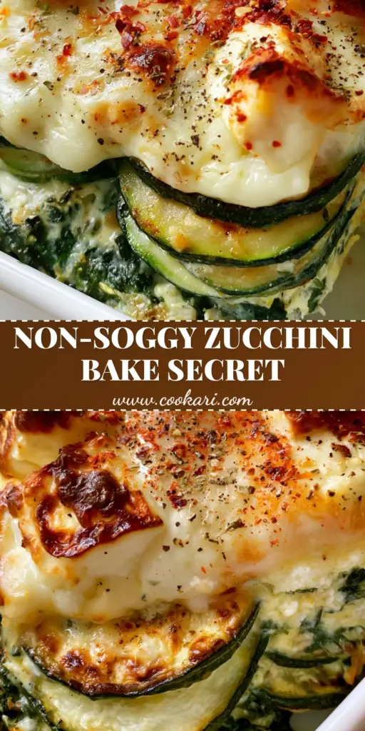 Baked Zucchini Spinach Feta Casserole: The Ultimate Cheesy Mediterranean Bake 4 A close-up vertical shot of a firm slice of Baked Zucchini Spinach Feta Casserole being lifted with a spatula, showing layers of zucchini and bubbly toasted cheese.