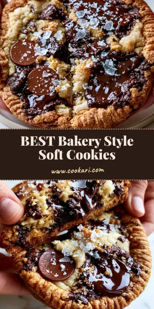 Chewy Chocolate Chip Cookies Recipe: The Ultimate Brown Butter Bakery Edition 4 A stack of thick, bakery-style cookies showing the chewy chocolate chip cookies recipe with rippled edges and pools of dark chocolate.