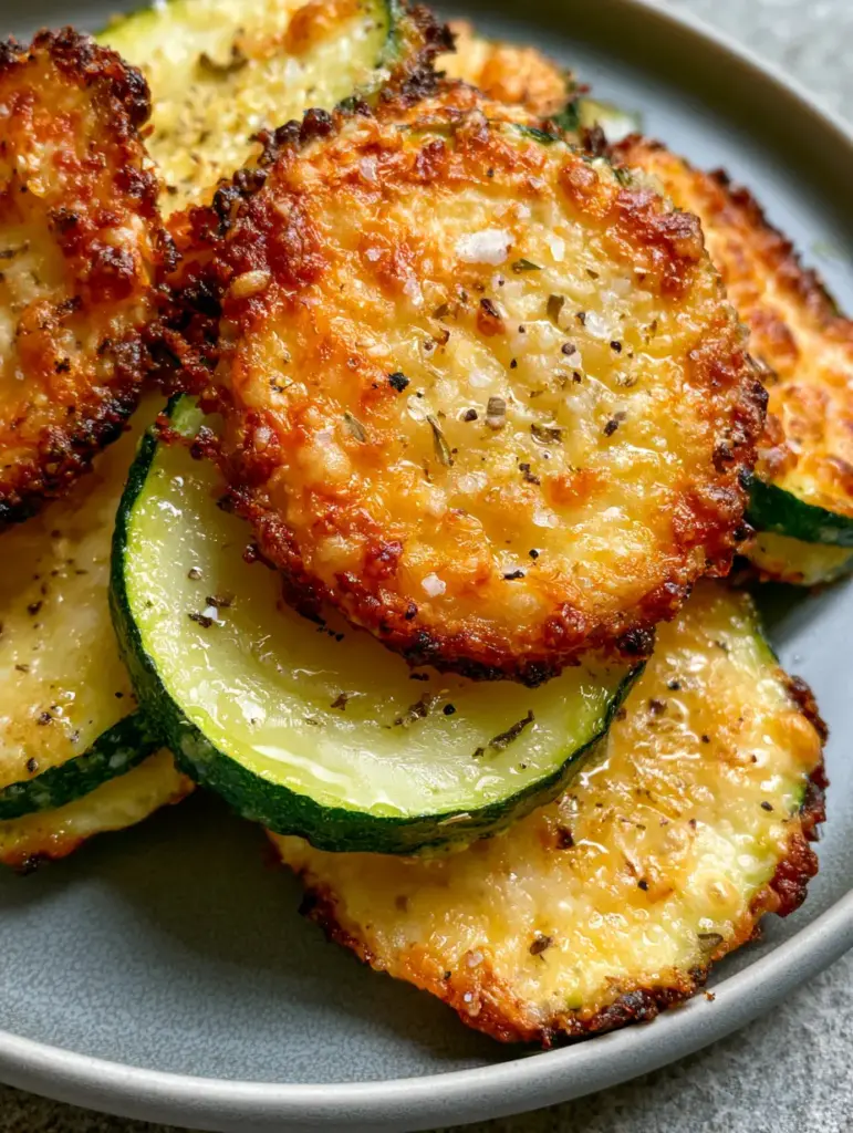 Abobrinha assada com parmesão: O Segredo para a Crosta Crocante Perfeita 1 Vista aproximada de fatias de abobrinha com bordas de queijo queimadinho e brilho de azeite. (Abobrinha assada com parmesão)