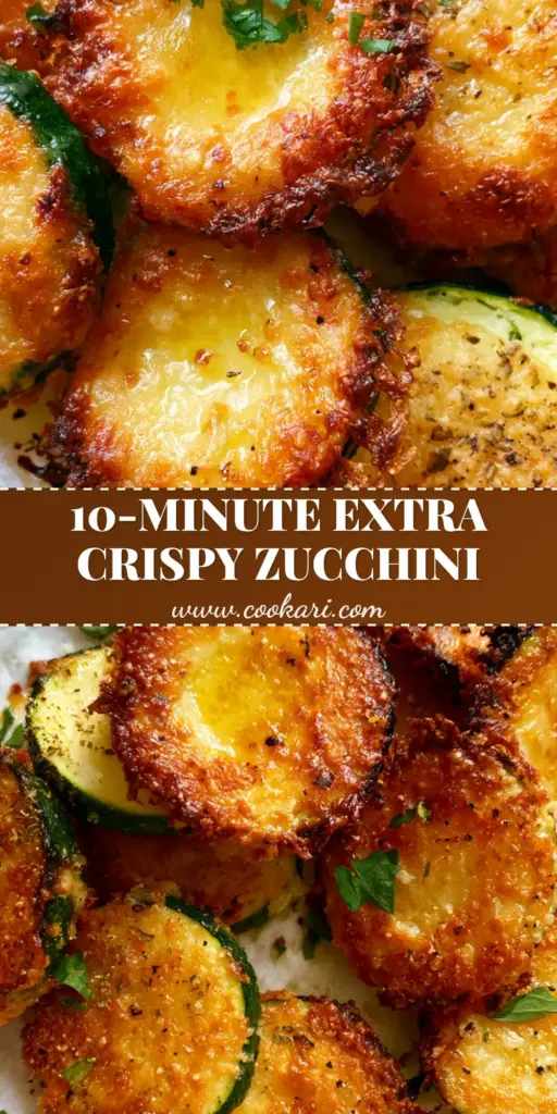 Crispy Parmesan Zucchini Rounds with Toasted Bubbly Crust 4 A top-down cluster of golden-brown crispy parmesan zucchini rounds with bubbly cheese crusts and charred edges on crinkled parchment paper.