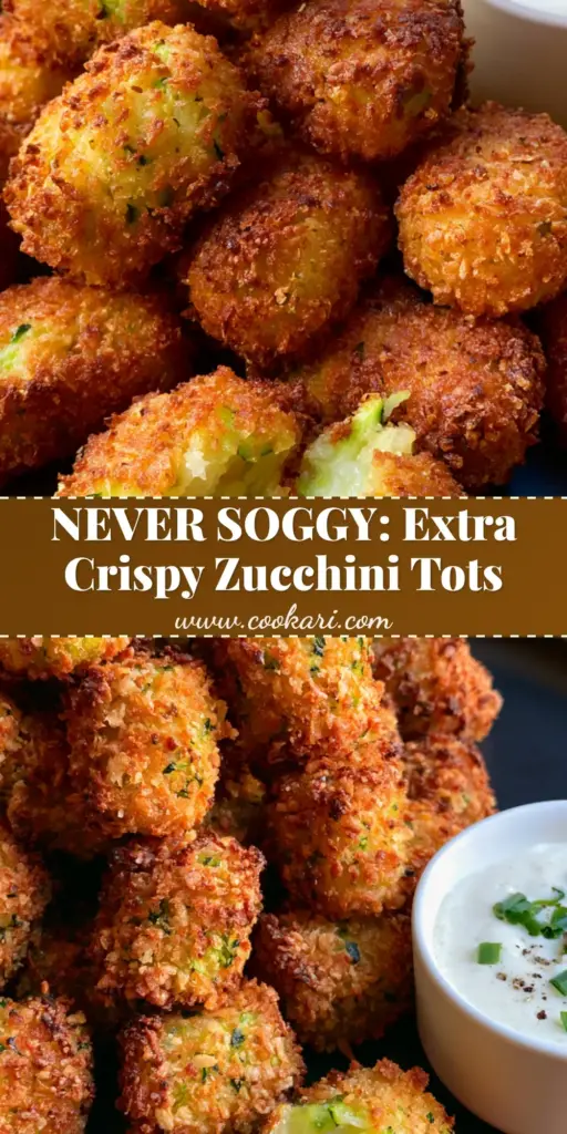 Air Fryer Zucchini Tots with Crispy Parmesan Panko Crust 4 A mountain of golden-brown air fryer zucchini tots with a jagged panko crust on a black plate.