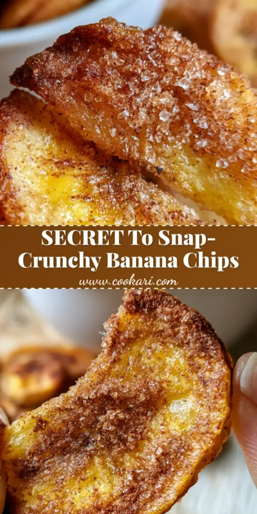 A close-up shot of crispy air fryer banana chips with visible cinnamon sugar crystals and caramelized edges in a white bowl.