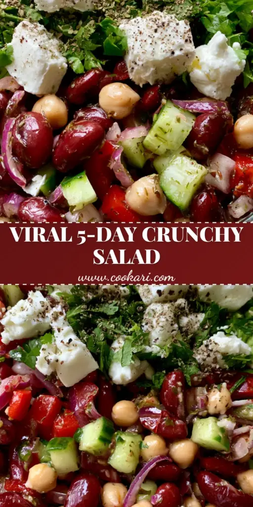 Protein-Packed Dense Bean Salad for Ultimate Meal Prep 4 A close-up of a Protein-Packed Dense Bean Salad in a glass meal prep container with kidney beans, chickpeas, and feta crumbles.