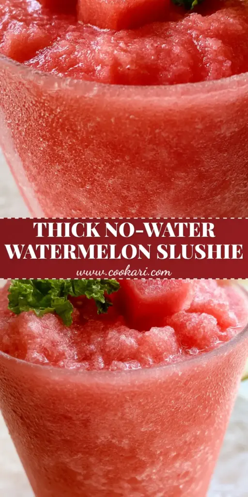 A thick coral-pink watermelon smoothie in a frosted glass garnished with mint and lime. (watermelon smoothie)