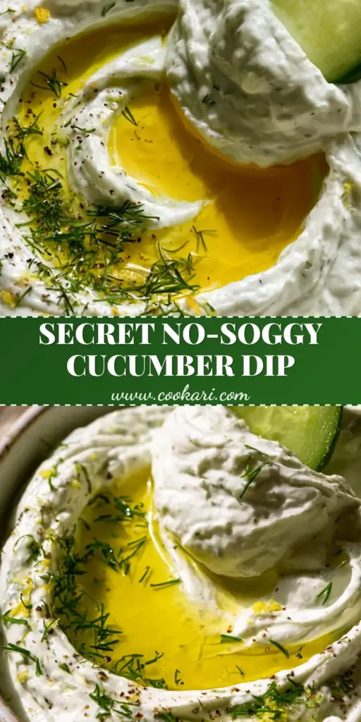 A rustic white bowl of thick cucumber dip with deep swirls, a pool of olive oil, and fresh dill garnish on a beige linen background. (cucumber dip)